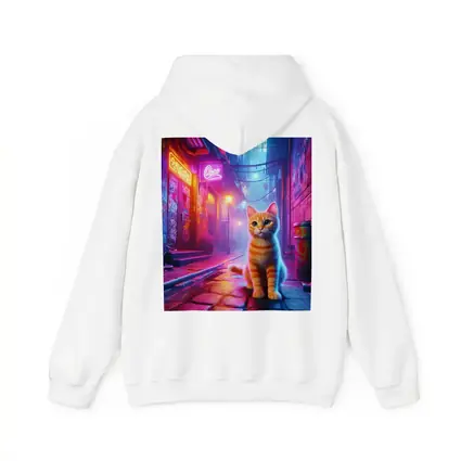 Orange Tabby Cat Neon Alley Cyberpunk