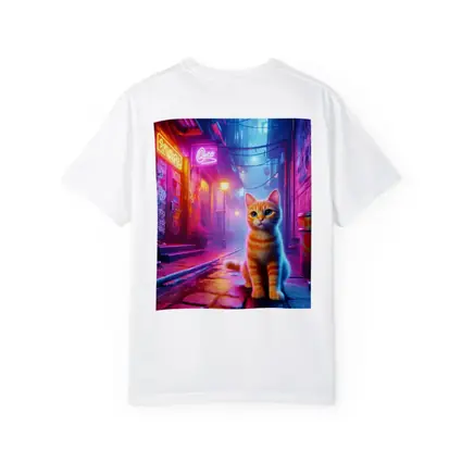 Orange Tabby Cat Neon Alley Cyberpunk