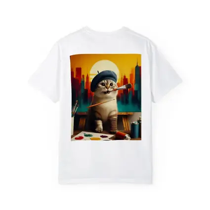 Scottish Fold Cat Artist Painting City