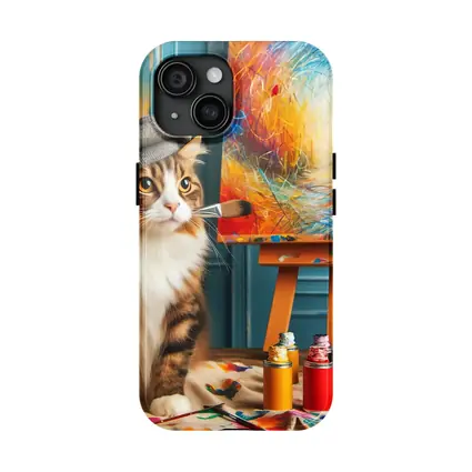 Tabby Cat Artist Beret Painting Studio