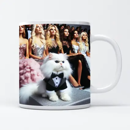White Persian Cat Tuxedo Fashion Show