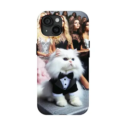White Persian Cat Tuxedo Fashion Show