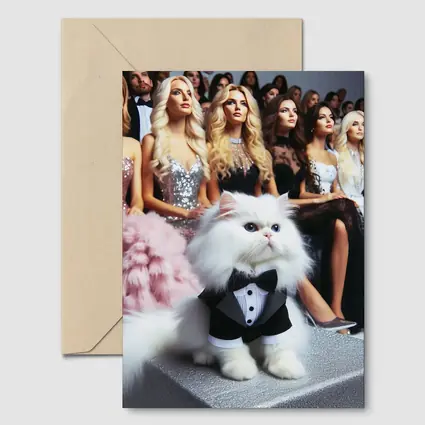 White Persian Cat Tuxedo Fashion Show