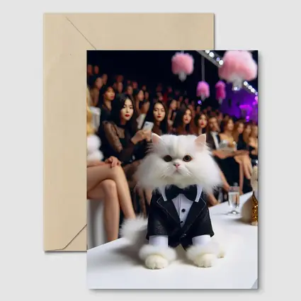 Persian Cat Tuxedo Fashion Show Runway
