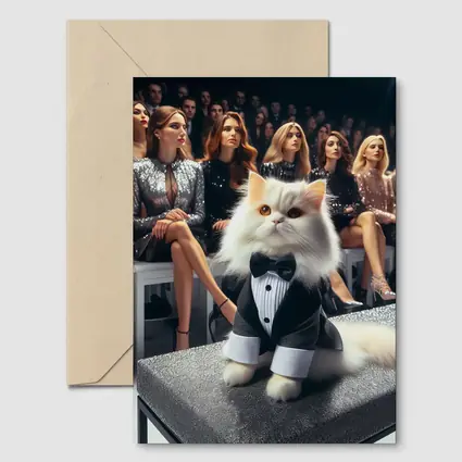 Persian Cat Tuxedo Fashion Show Audience