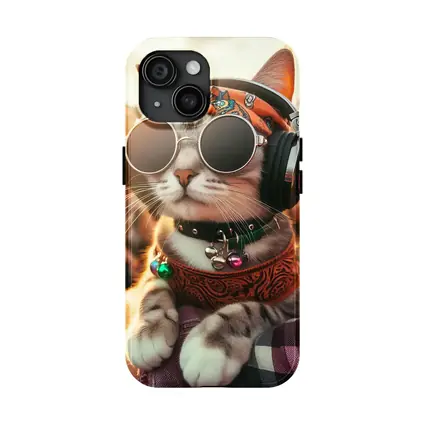 Festival Cat Wearing Sunglasses and Headphones