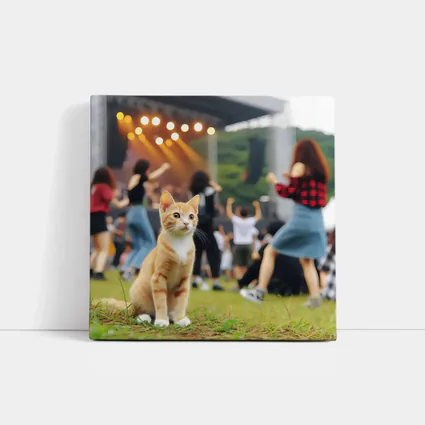 Orange Tabby Kitten at Outdoor Music Festival