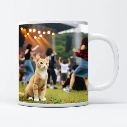 Orange Tabby Kitten at Outdoor Music Festival