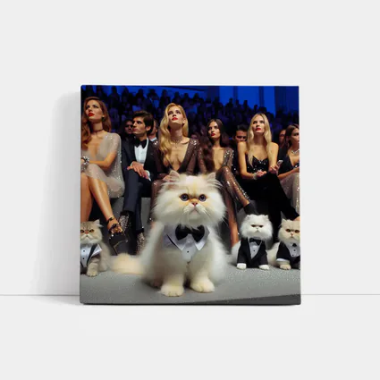 Persian Cats In Tuxedos At Fashion Show