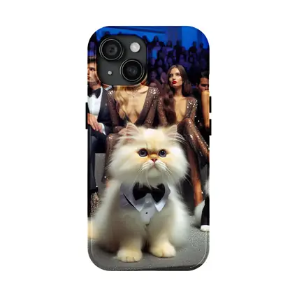 Persian Cats In Tuxedos At Fashion Show