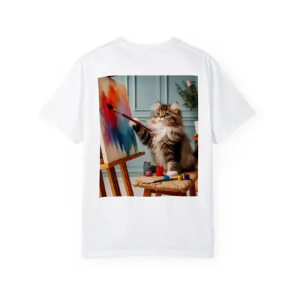Fluffy Cat Painting on Canvas Art Studio