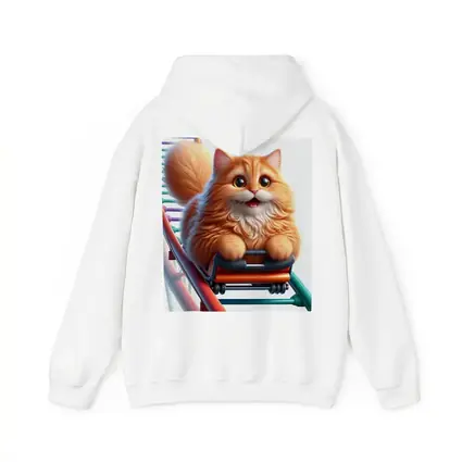 Fluffy Orange Cat Riding Roller Coaster