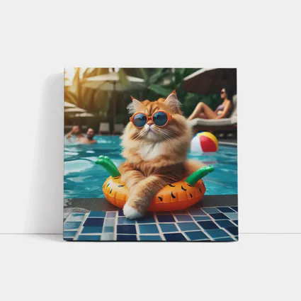 Orange Cat Sunglasses Pool Float Summer