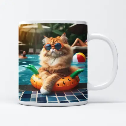 Orange Cat Sunglasses Pool Float Summer