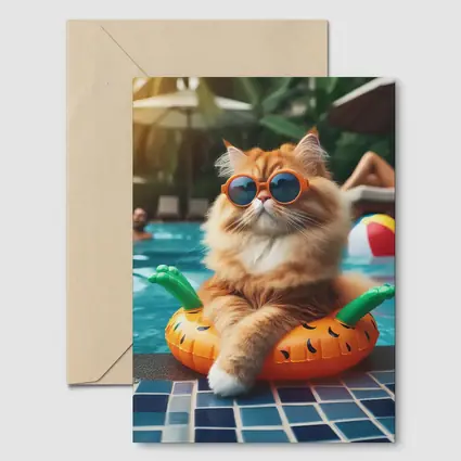 Orange Cat Sunglasses Pool Float Summer