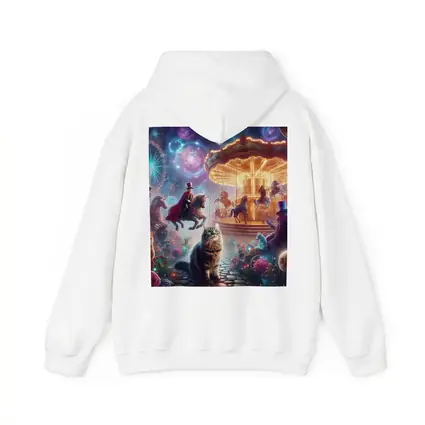 Fantasy Cats Magical Carousel Night Scene