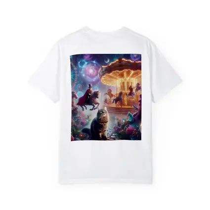 Fantasy Cats Magical Carousel Night Scene
