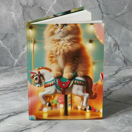 Orange Cat Riding Carousel Horse Fairground