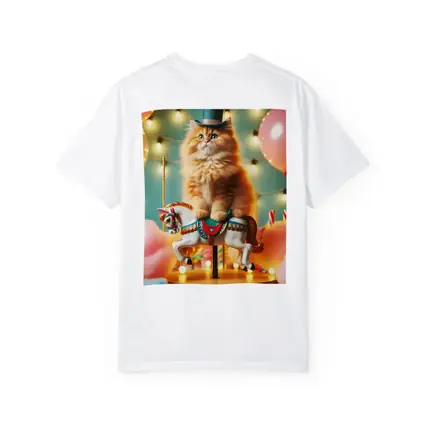 Orange Cat Riding Carousel Horse Fairground
