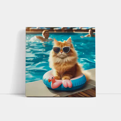 Orange Persian Cat Sunglasses Pool Summer