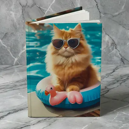 Orange Persian Cat Sunglasses Pool Summer