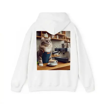 Cat Barista Making Coffee in Cafe