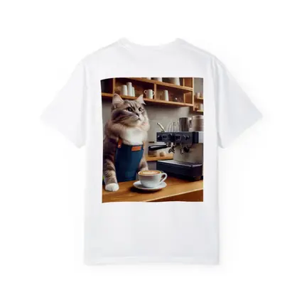 Cat Barista Making Coffee in Cafe