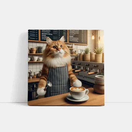 Orange Cat Barista Coffee Shop Cafe