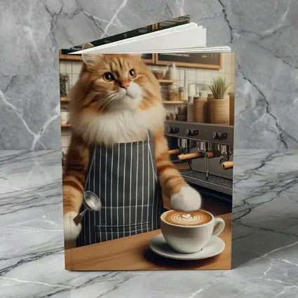 Orange Cat Barista Coffee Shop Cafe