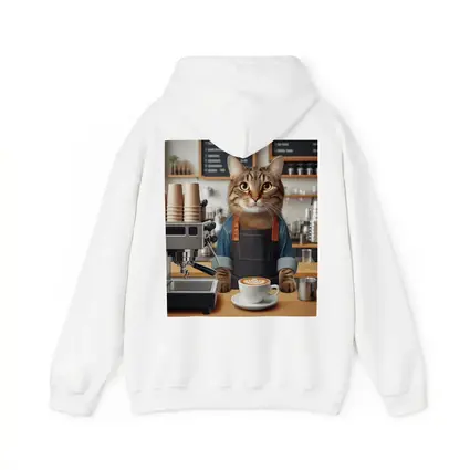 Tabby Cat Barista Coffee Shop Art