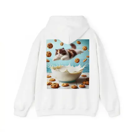 Persian Kitten Diving Into Milk Bowl