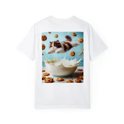 Persian Kitten Diving Into Milk Bowl