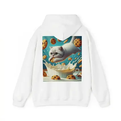 White Cat Diving Into Milk Cookie Fantasy