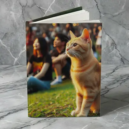 Orange Tabby Cat At Outdoor Music Festival