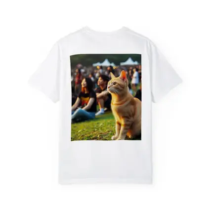 Orange Tabby Cat At Outdoor Music Festival