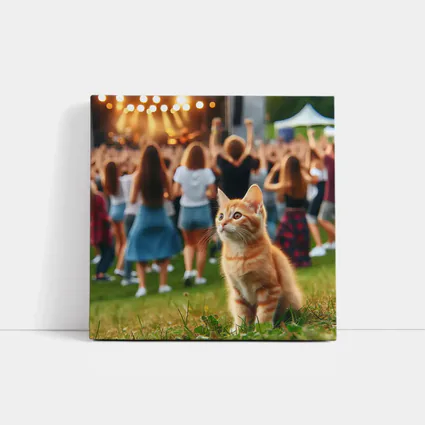 Orange Tabby Kitten at Outdoor Music Festival