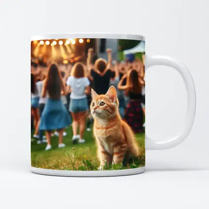 Orange Tabby Kitten at Outdoor Music Festival
