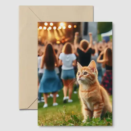 Orange Tabby Kitten at Outdoor Music Festival