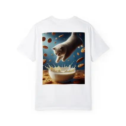 British Shorthair Kitten Diving Into Milk Bowl