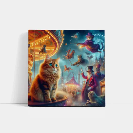 Orange Cat Fantasy Circus Carnival Night