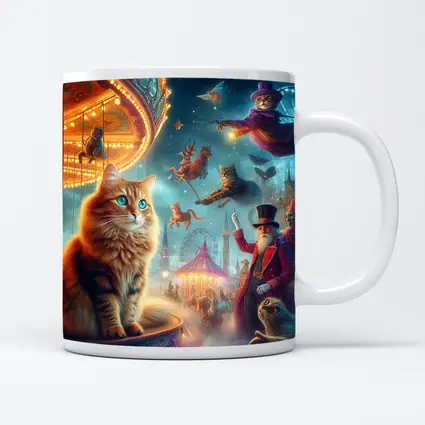 Orange Cat Fantasy Circus Carnival Night
