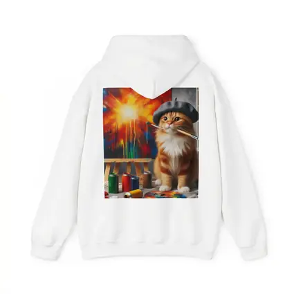 Scottish Fold Cat Artist Beret Painting Studio