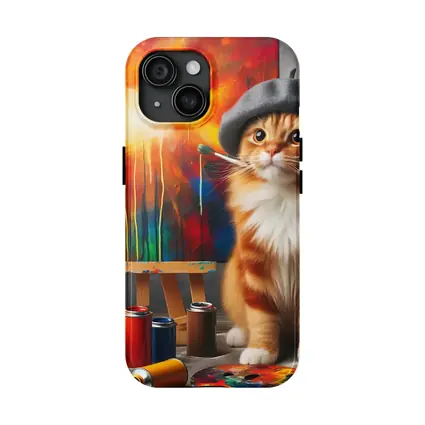 Scottish Fold Cat Artist Beret Painting Studio