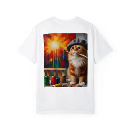 Scottish Fold Cat Artist Beret Painting Studio