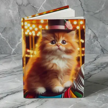 Fluffy Orange Kitten Top Hat Carousel