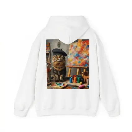 Artist Cat Beret Painting Studio Art