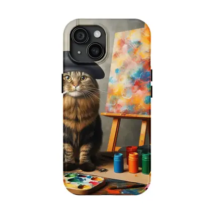 Artist Cat Beret Painting Studio Art
