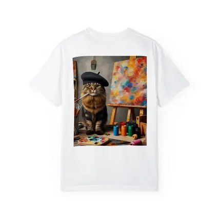 Artist Cat Beret Painting Studio Art