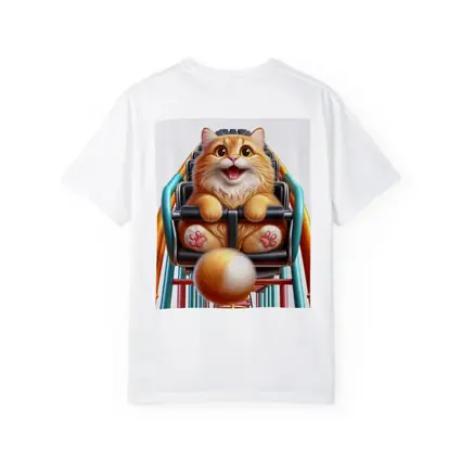 Happy Orange Cat Riding Roller Coaster