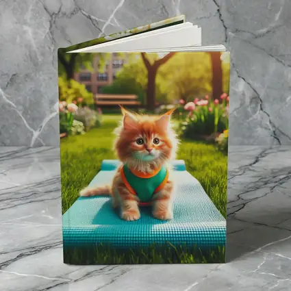 Orange Kitten on Yoga Mat Park